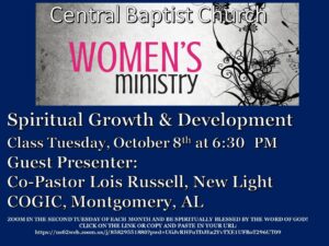 Women's Ministry Spiritual Growth & Development Class